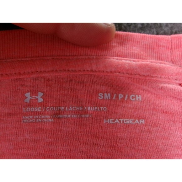 Under Armour Top Women Small Pink Athletic Sporty Training Causal Logo Heatgear - Picture 7 of 10